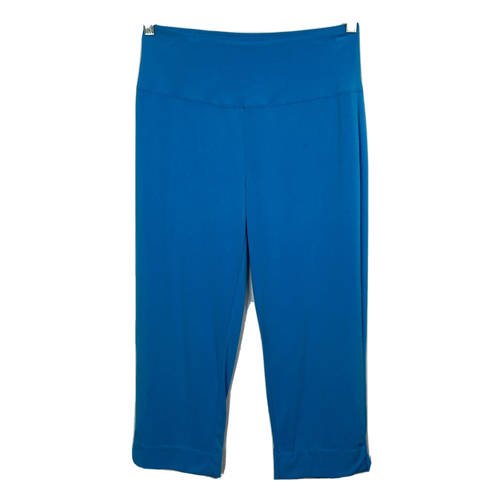 Antthony Originals Pants Womens Sz S Blue Knit‎ Stretch Pull On Capri Hi Waist